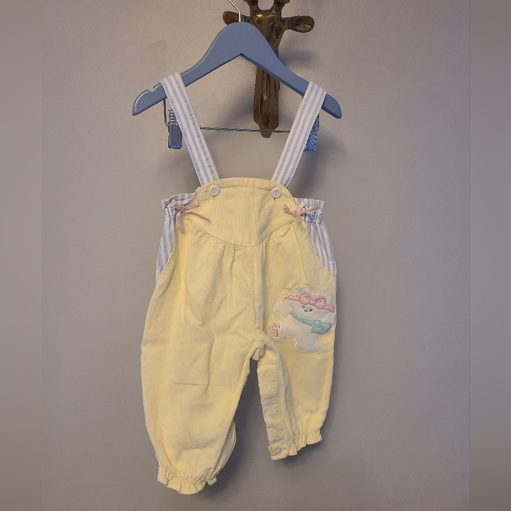 Vintage Corduroy Overalls with Embroidered Design